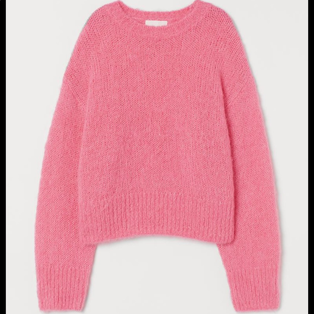 H&M Knit Wool-blend Pink Sweater
